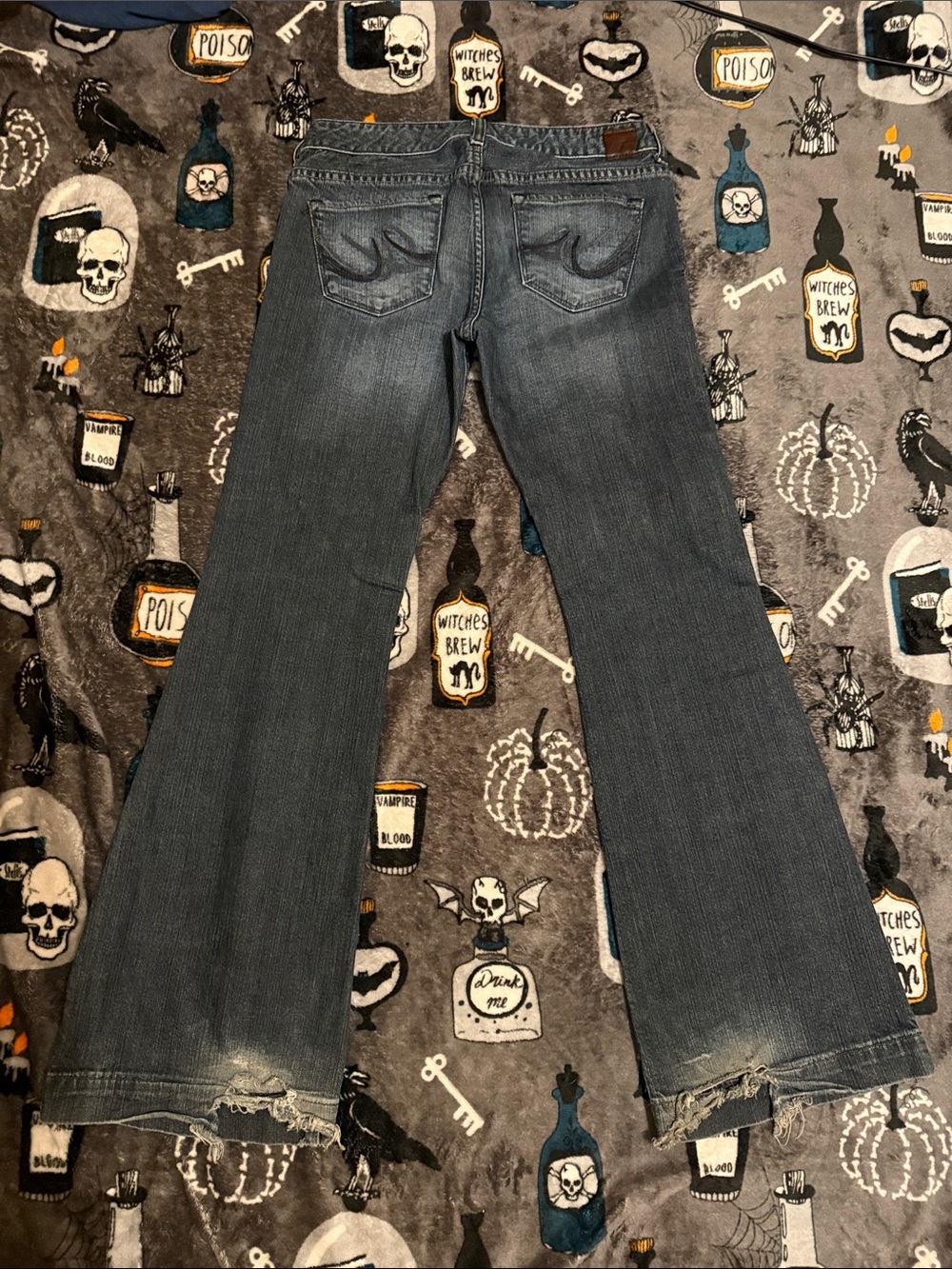 Women's Blue Distressed flared Jeans